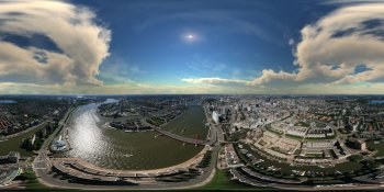 Aerial panorama of Rotterdam, The Netherlands panorama
