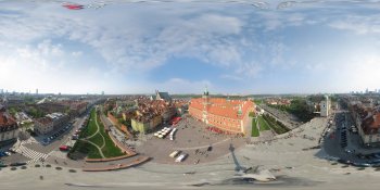 Royal castle (kite panorama), Warsaw, Poland panorama