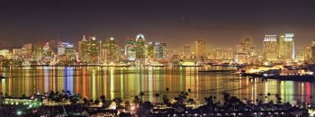 San Diego Downtown Reflections panorama